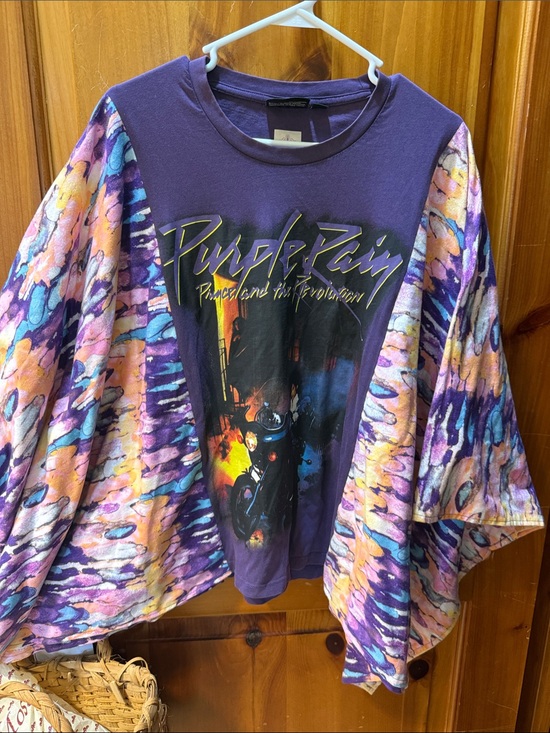 The Prince Estate Tops - Purple Prince Upcycled Tie-Dye Graphic adult Top -  OSFM (sm), new w/o tag